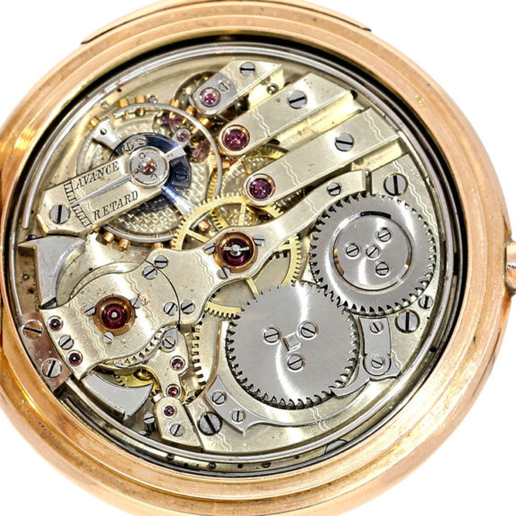 Swiss gold hunting cased repeater watch Circa 1900 Swiss gold hunting cased repeater watch Circa 1900