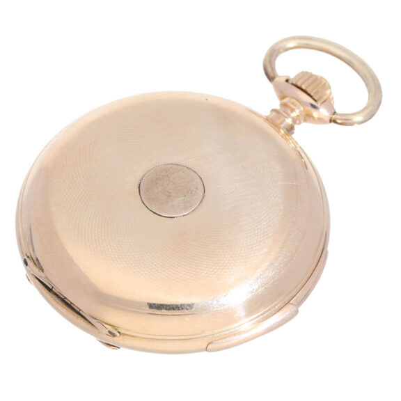 Swiss gold hunting cased repeater watch Circa 1900 Swiss gold hunting cased repeater watch Circa 1900