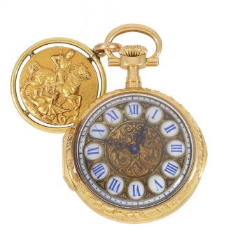 Swiss extremely rare 18 Carat gold ‘St George & the Dragon’ Circa 1895
