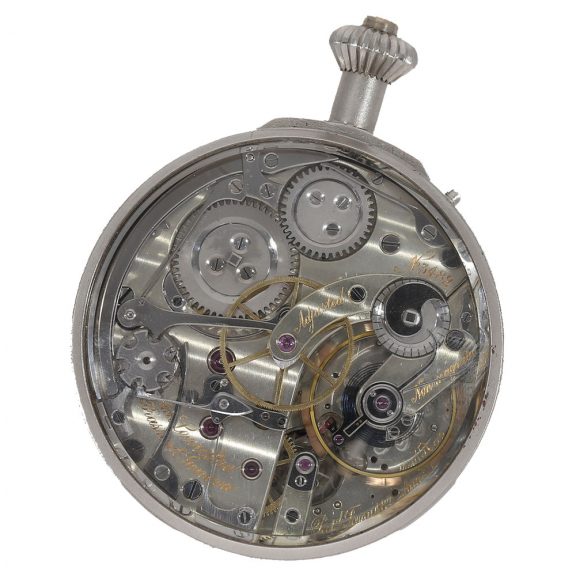 Swiss watch in original display case with rattrapante and foudroyante Circa 1890 Swiss watch in original display case with rattrapante and foudroyante Circa 1890