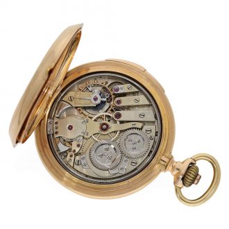 Swiss 18K gold hunting cased quarter repeating watch Circa 1890