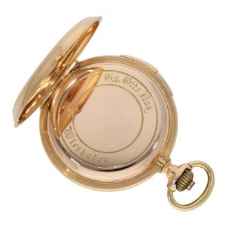 Swiss 18K gold hunting cased quarter repeating watch Circa 1890