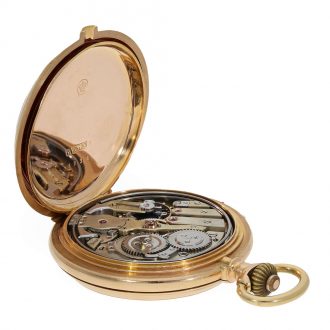 Swiss 18K gold hunting cased quarter repeating watch Circa 1890