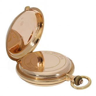 Swiss 18K gold hunting cased quarter repeating watch Circa 1890