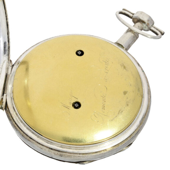 French silver open face with decorative enamel dial Circa 1820 French silver open face with decorative enamel dial Circa 1820