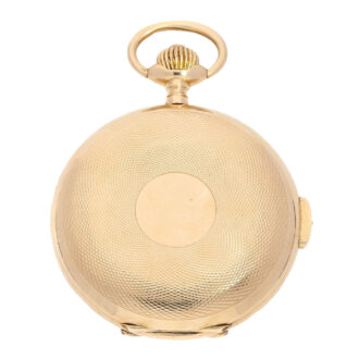 Swiss gold hunting cased quarter repeater Circa 1910 Swiss gold hunting cased quarter repeater Circa 1910