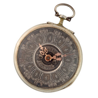 English verge with champleve dial in silver pair cases Circa 1760