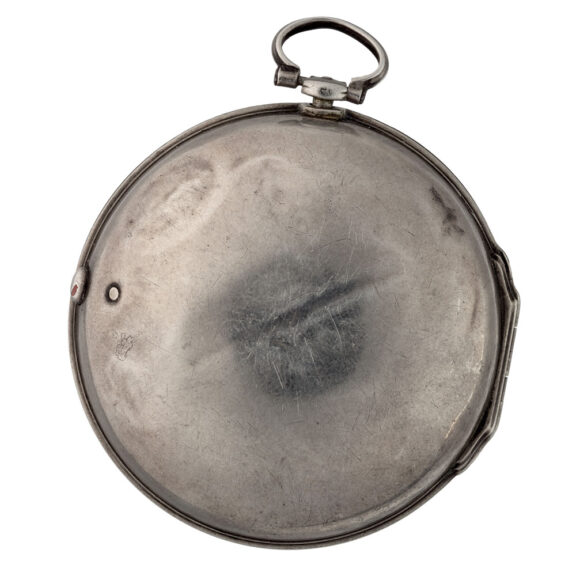 English verge with champleve dial in silver pair cases Circa 1760 English verge with champleve dial in silver pair cases Circa 1760