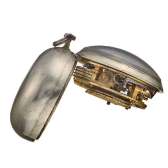 English verge with champleve dial in silver pair cases Circa 1760