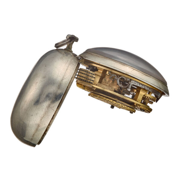 English verge with champleve dial in silver pair cases Circa 1760 English verge with champleve dial in silver pair cases Circa 1760