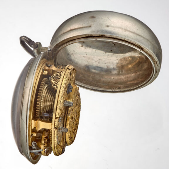 English verge with champleve dial in silver pair cases Circa 1760 English verge with champleve dial in silver pair cases Circa 1760