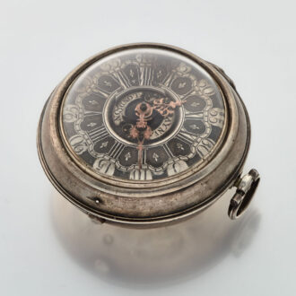 English verge with champleve dial in silver pair cases Circa 1760