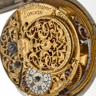 English verge with champleve dial in silver pair cases Circa 1760