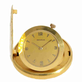 The gold plated dial is signed by Benrus, adding to the exclusivity of the timepiece