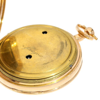Swiss 18k gold open face music pocket watch Circa 1820 Swiss 18k gold open face music pocket watch Circa 1820