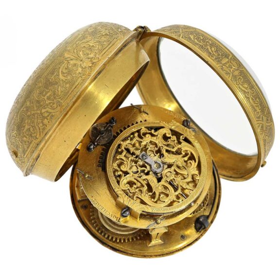 French Louis XIV gilt Oignon pocket watch Circa 1710 French Louis XIV gilt Oignon pocket watch Circa 1710