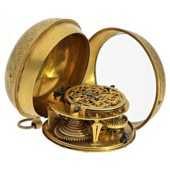 French Louis XIV gilt Oignon pocket watch Circa 1710 French Louis XIV gilt Oignon pocket watch Circa 1710