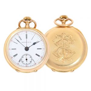 American lady's gold open faced pocket watch Circa 1890