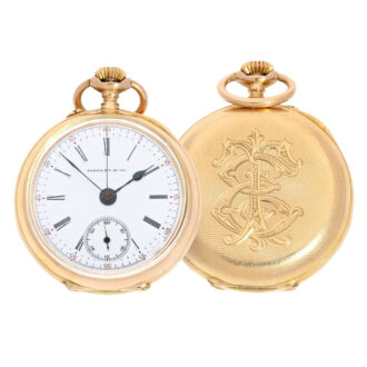American lady's gold open faced pocket watch Circa 1890 American lady's gold open faced pocket watch Circa 1890