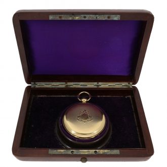Heavy 18 carat gold hunting cased pocket chronometer Circa 1850