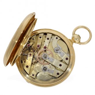 Heavy 18 carat gold hunting cased pocket chronometer Circa 1850