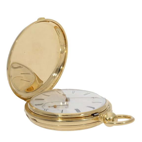 Heavy 18 carat gold hunting cased pocket chronometer Circa 1850 Heavy 18 carat gold hunting cased pocket chronometer Circa 1850