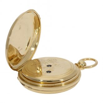 Heavy 18 carat gold hunting cased pocket chronometer Circa 1850
