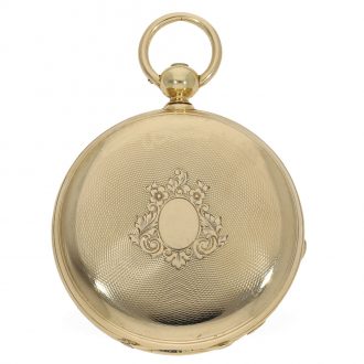 Heavy 18 carat gold hunting cased pocket chronometer Circa 1850