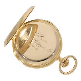 Swiss gold hunting cased watch with monogram Circa 1890