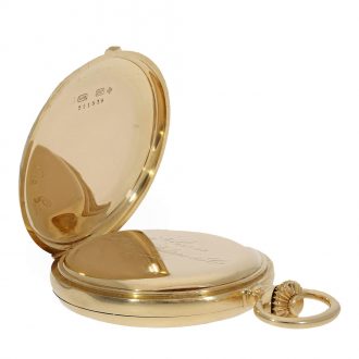 Swiss gold hunting cased watch with monogram Circa 1890