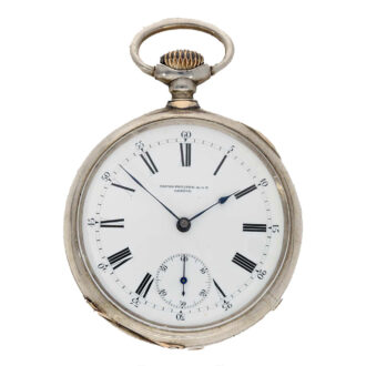 Swiss high quality silver pocket watch in original sales box Circa 1885