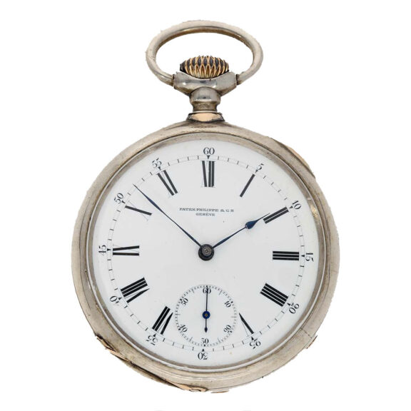 Swiss high quality silver pocket watch in original sales box Circa 1885