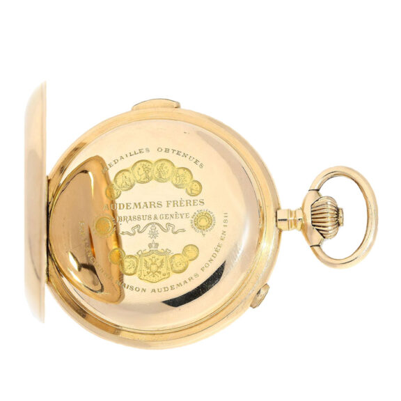 Swiss gold hunting cased repeater watch Circa 1900 Swiss gold hunting cased repeater watch Circa 1900