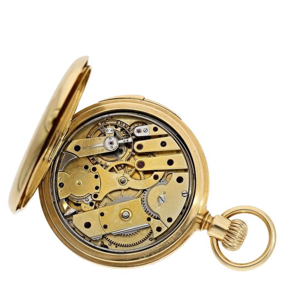 Early and very fine Swiss gold quarter hour repeater Circa 1875 Early and very fine Swiss gold quarter hour repeater Circa 1875