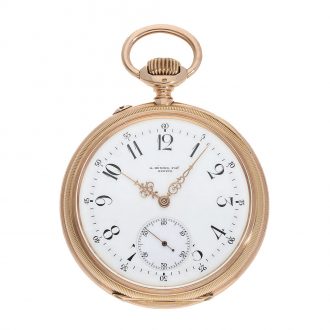 Swiss 14 Carat pink gold pocket watch with anker chronometer Circa 1910