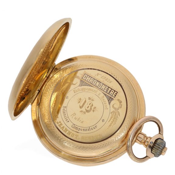 Heavy Swiss 18 carat gold watch with chronometer escapement Circa 1880 Heavy Swiss 18 carat gold watch with chronometer escapement Circa 1880