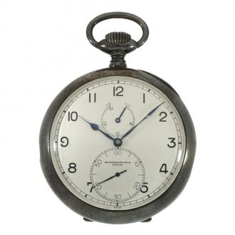 Swiss silver deck chronometer with power reserve indicator Circa 1940