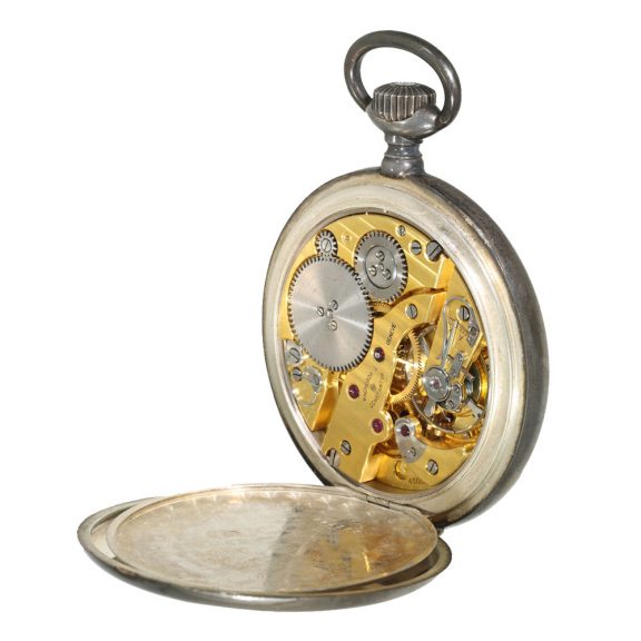 Swiss silver deck chronometer with power reserve indicator Circa 1940 Swiss silver deck chronometer with power reserve indicator Circa 1940