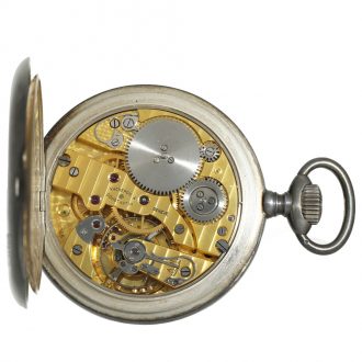 Swiss silver deck chronometer with power reserve indicator Circa 1940
