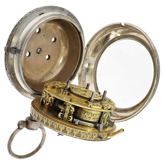 German triple cased self-striking coach clock Circa 1750-1767 German triple cased self-striking coach clock Circa 1750-1767