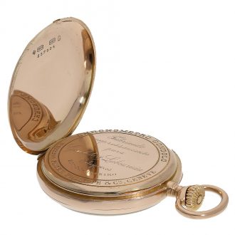 18 Carat pink gold Swiss small chronometer Gondolo Circa 1903