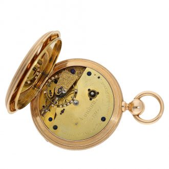 English 18K pocket chronometer with power reserve Circa 1870