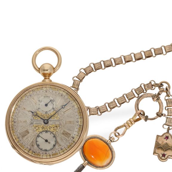 English 18K pocket chronometer with power reserve Circa 1870 English 18K pocket chronometer with power reserve Circa 1870