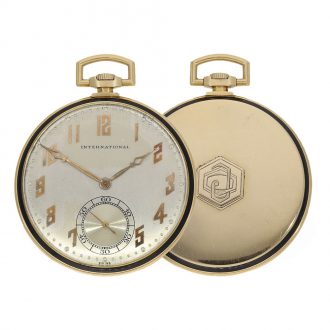 Swiss 18K gold Art Deco watch for the American market Circa 1925