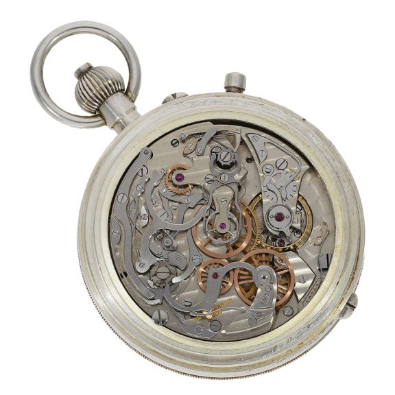 Swiss silver deck watch with lever escapement Circa 1956 Swiss silver deck watch with lever escapement Circa 1956