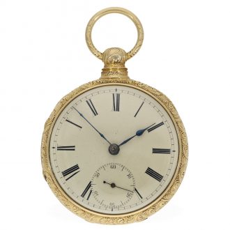 English 18 carat gold pocket watch with second stop Circa 1810