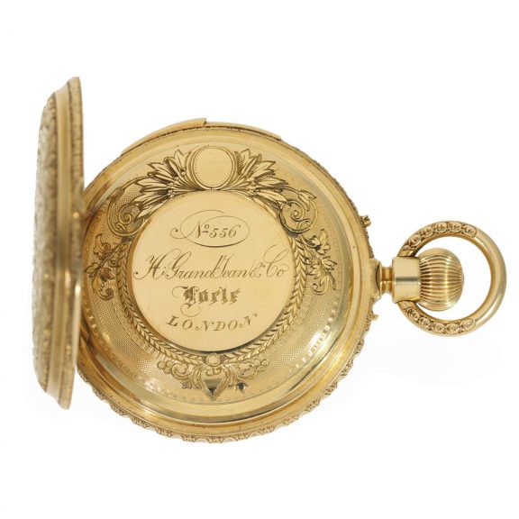 Swiss 18 carat gold astronomical à goutte case watch Circa 1875 Swiss 18 carat gold astronomical à goutte case watch Circa 1875