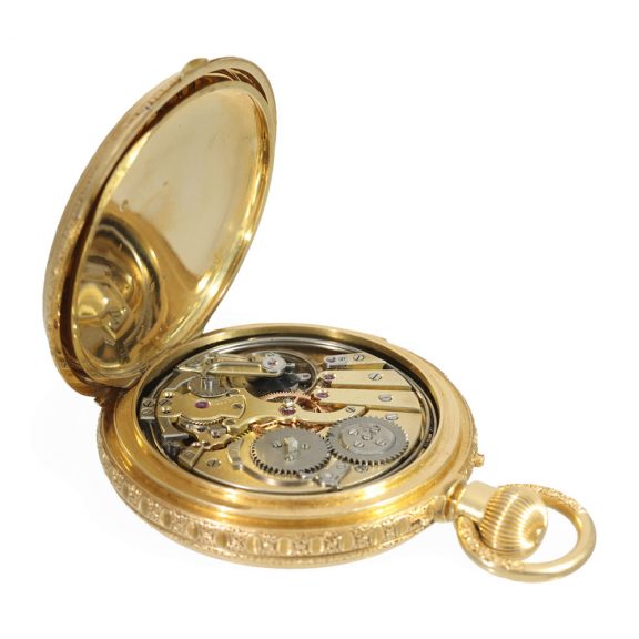 Swiss 18 carat gold astronomical à goutte case watch Circa 1875 Swiss 18 carat gold astronomical à goutte case watch Circa 1875