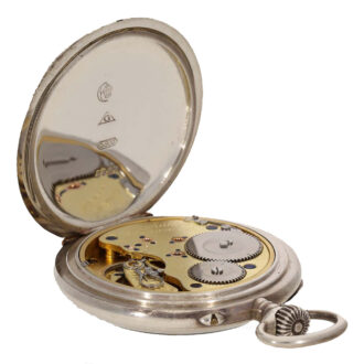 German silver precision watch with 24 hour jumping numerals Circa 1931