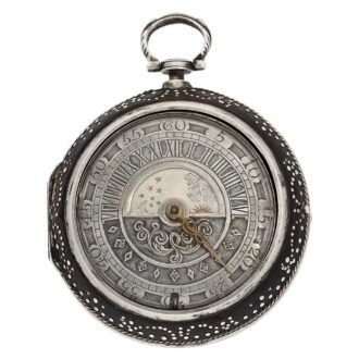 English silver verge with day and night indication Circa 1693